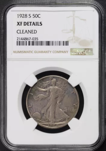 1928-S Walking Liberty Half Dollar NGC XF Details Cleaned