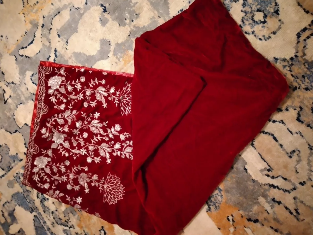Pakistani velvet embroidered shawl eBay