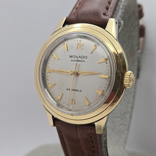 Vintage MOVADO men's automatic watch 431A 28Jewels 14K solid gold bezel 1960s - Picture 16 of 22
