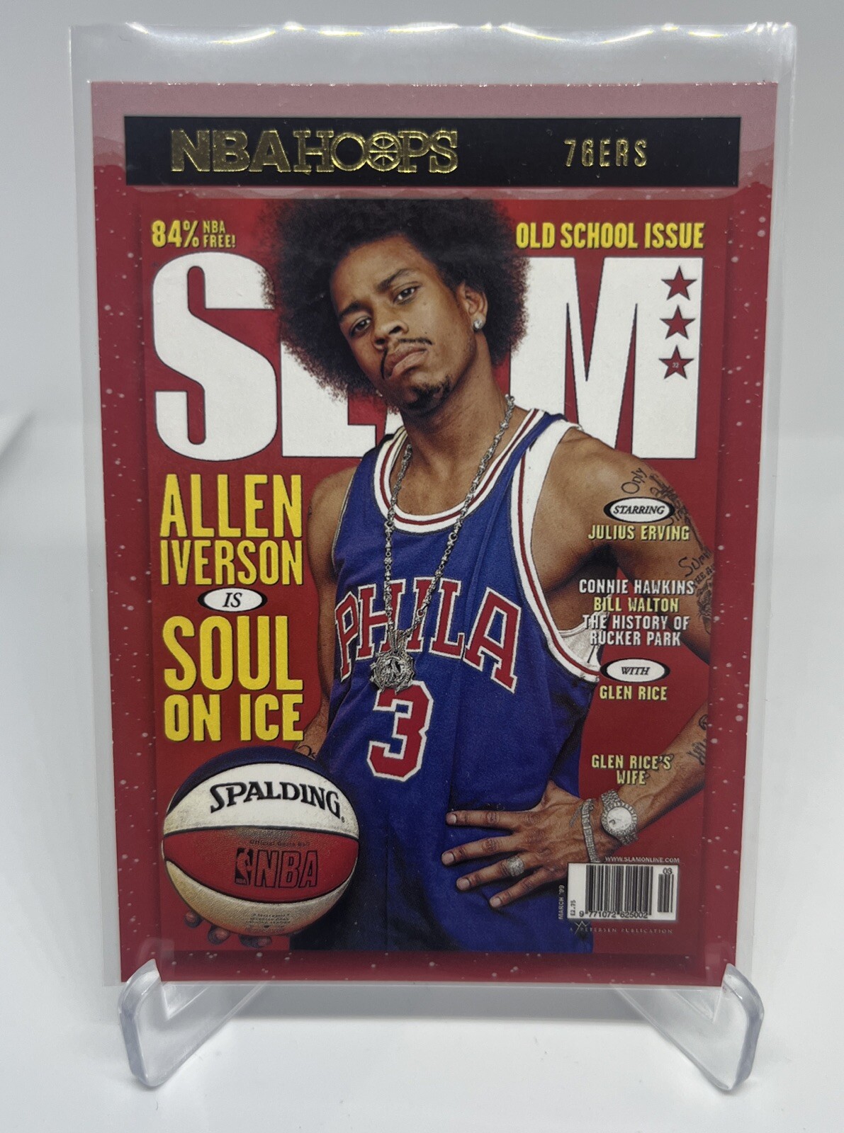 Allen Iverson 2020-21 Panini NBA Hoops - Slam #1 Winter Parallel