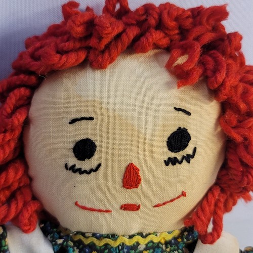 Vintage Raggedy Ann & Andy Dolls 15" Tall Handmade Rag Doll I Love You Heart - Picture 7 of 19