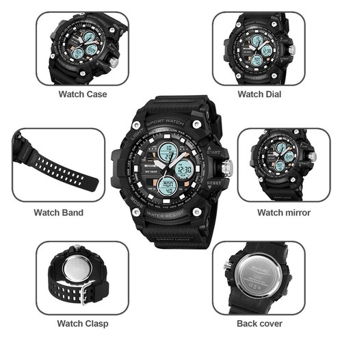 SKMEI Men Digital Watch Dual Time Sport Wristwatch Electronic Male Quartz Watch - Picture 11 of 30