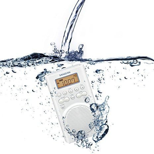H205 Shower Radio AM/FM Waterproof, Weather Alert, Digital Tuning, White - Picture 3 of 9
