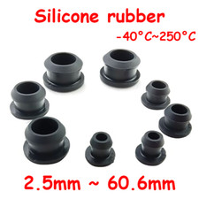 2.5 60mm Black Snap-On Hole Plug Silicone Rubber Blanking Seal Bung Pipe Tube