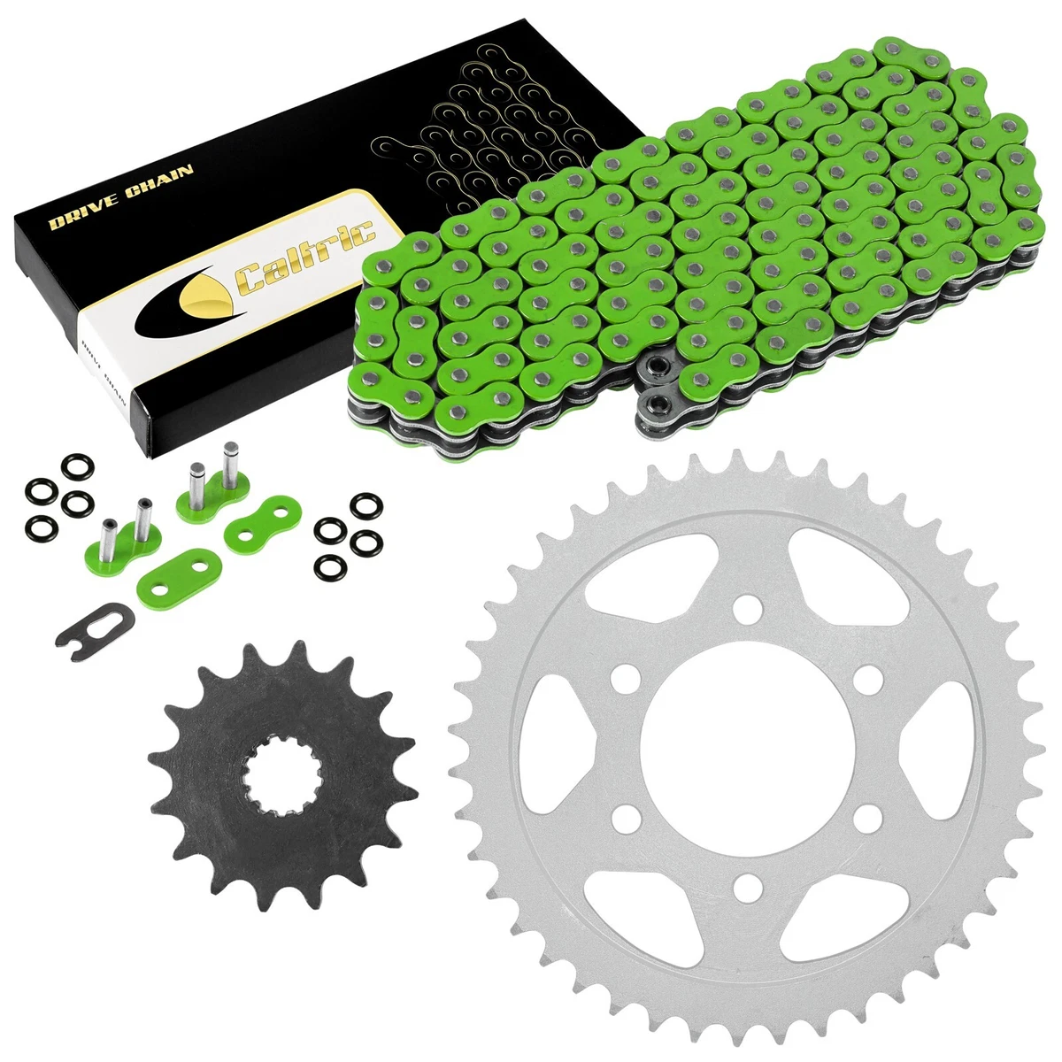Green O-Ring Drive Chain & Sprockets Kit for Kawasaki ZX750P Ninja