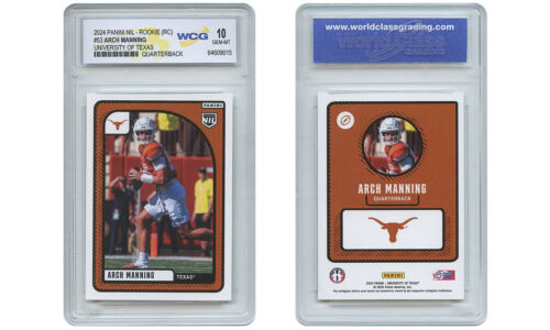 2024 Panini NIL ARCH MANNING Texas Longhorns QB True ROOKIE Card #53 GEM MINT 10 - Picture 3 of 3