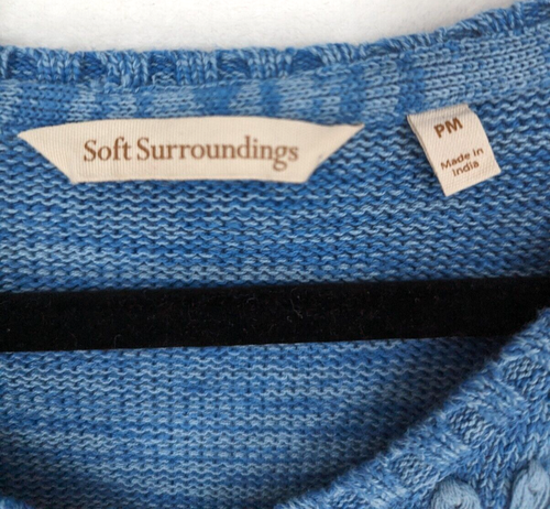 Soft Surroundings medium petite blue floral embroidered pullover sweater - Bild 8 von 14