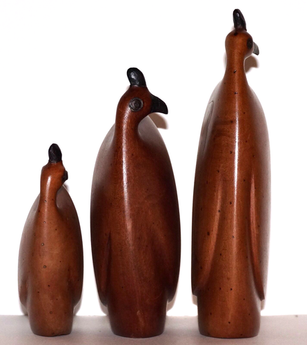 1970's Vintage ARTISAN CRAFTED Hand-Carved Wood PARTRIDGE BIRDS Trio Set USA - Picture 8 of 22