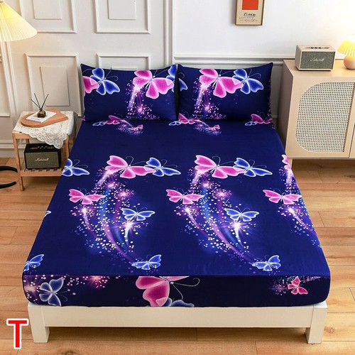 1Pc Elastic Mattress Protector Waterproof Printed Fitted Sheet Bed Sheet Cover - Picture 88 of 105