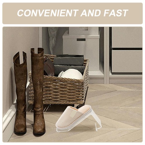 2 Stück transparentes Acryl Schuhregal zum Präsentieren von High Heels und Turnschuhen - Bild 4 von 12