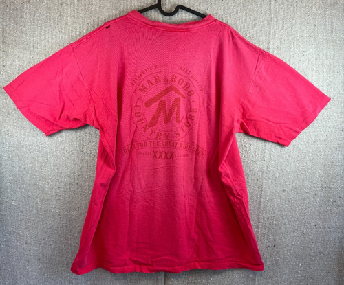 Vintage Distressed Marlboro Shirt Herren Einheitsgröße rot Rundhalsausschnitt T-Shirt Made in USA - Bild 9 von 10