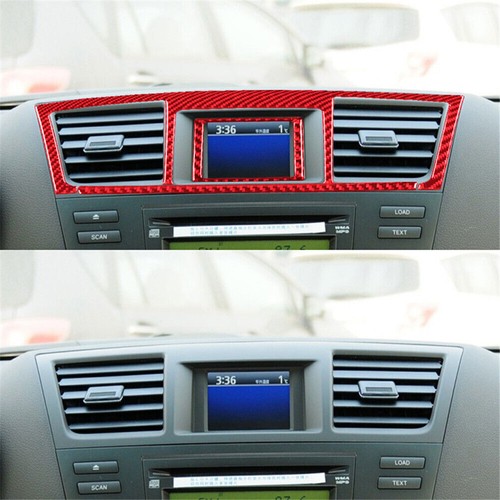 For Toyota Highlander 2008-2013 Red Carbon Fiber Central Control Vent Cover Trim - Picture 3 of 11