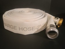 Water Discharge Hose: 2" in  x 2" in Hose Inside Dia. 50 ft Long 125 psi White