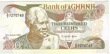  1993 Ghana 200 Cedis P27b UNC 
