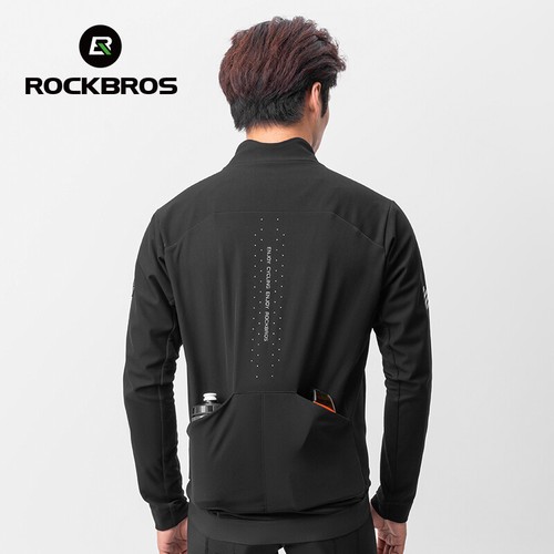 ROCKBROS Men Cycling Jacket Windproof Thermal Long Sleeves Shirt Autumn Winter - Picture 3 of 12
