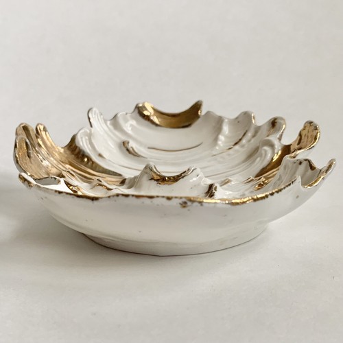"Cenicero vintage recuerdo Atlantic City NJ oro blanco adorno porcelana Alemania 4,5""" - Imagen 3 de 8