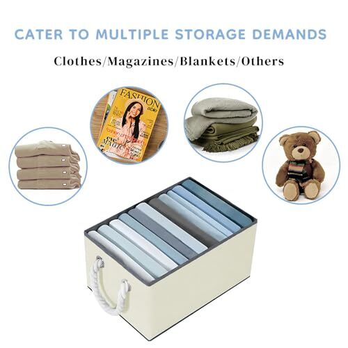 Fabric Storage Bins for Shelves with Handles 3 Pack | Storage Extra Large Beige - Picture 6 of 6