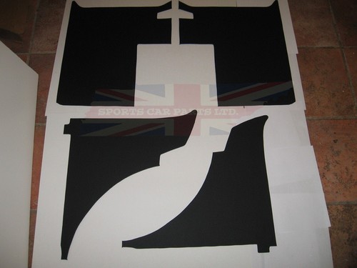 New 6 Piece Interior Panel Set with Door Panels MGB 1970-80 Black No Chrome - Picture 2 of 3