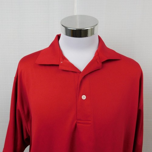 FeatherLite Men's Short Sleeve Collared Sport Polo - Red, XL #4154 - Picture 2 of 6