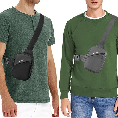 Mini Sling Bag Men Small Crossbody Bag Women Fanny Packs Casual Phone Chest Bag - Picture 2 of 7