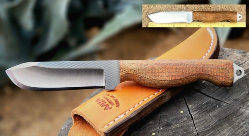Anza Hand Made Hunting Knife High Carbon Steel Blade Burlap Micarta Handle U.S.A - Picture 4 of 4