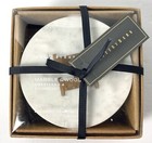 Pottery Barn Marble Wood Inlay "H" Monogram Coasters Initial Gift Set 4 NEW BOX