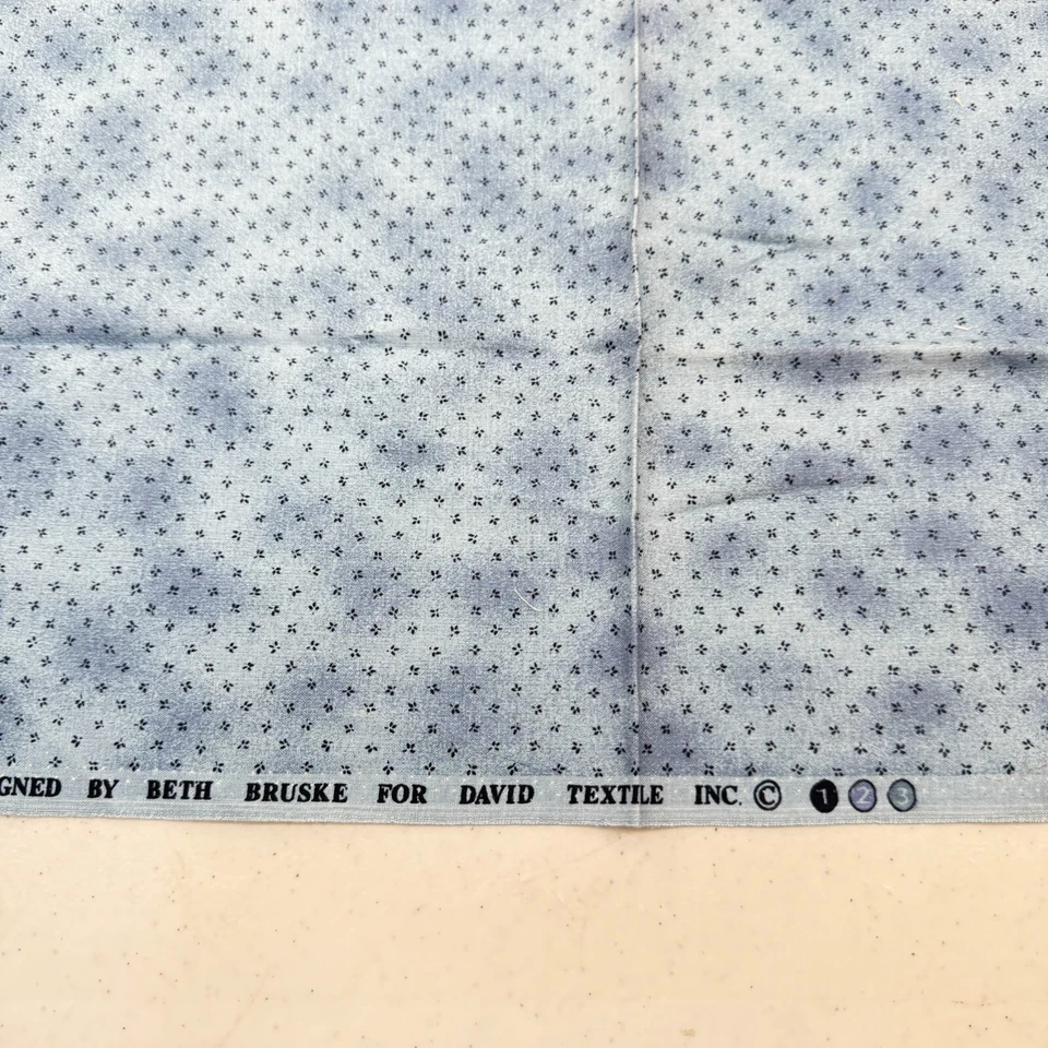 david textile fabric beth bruske quilting blue floral cotton 20x18 - Image 4 of 4
