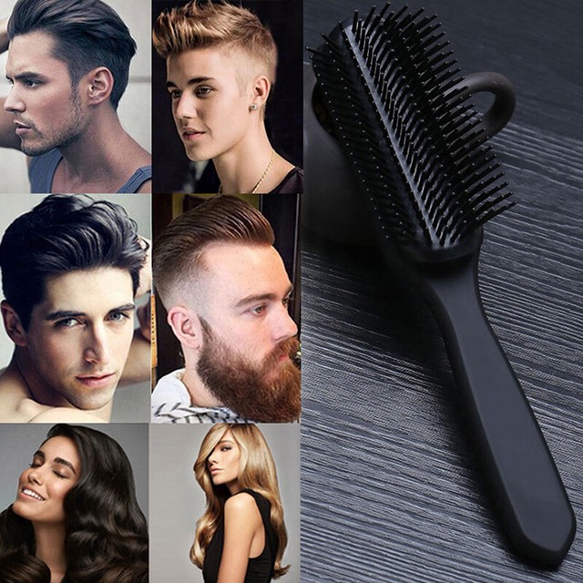 9 Rows Styling Hair Brush Straight Curly Hair Detangling Comb Salon Bru$i 9 Rows Styling Hair Brush Straight Curly Hair Detangling Comb Salon Bru$i