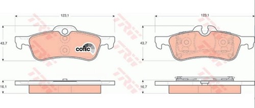 Genuino Nuevo Juego de Pastillas de Freno Eje Trasero TRW GDB1561 para MINI BMW - Imagen 3 de 3