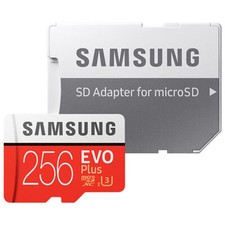 High Speed Samsung U3 EVO Plus 256GB MicroSDXC Flash Memory Card 4K With Adapter