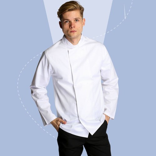 Tibard Kitchen Chef Jacket Long Sleeve White Small Unisex  - Picture 1 of 12
