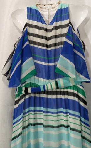 Calvin Klein Womens Stripe Print Maxi Size 10 Striped New. - Picture 14 of 18