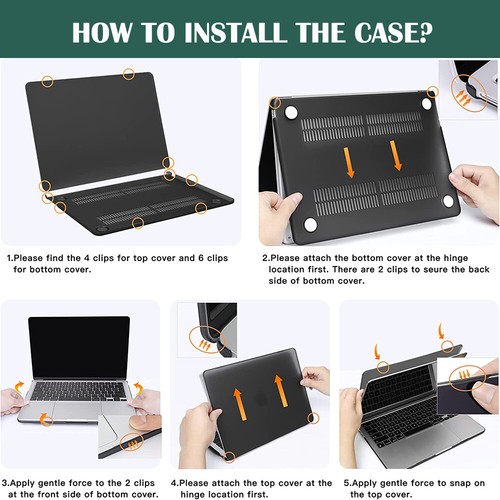Fr MacBook Air 15” A3241 A3114 A2941 Hard Case +Keyboard Cover +Screen Protector - Picture 10 of 14