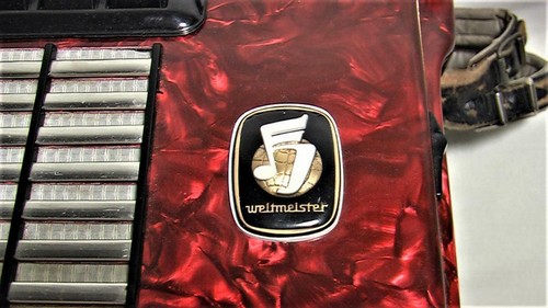 1960's Rare Beautiful Vintage Accordion Weltmeister Stella Germany Red + Case - Picture 4 of 8