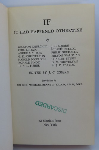 If It Had Happened Otherwise edited by J. C. Squire 1972 HCDJ Book - Imagen 18 de 24