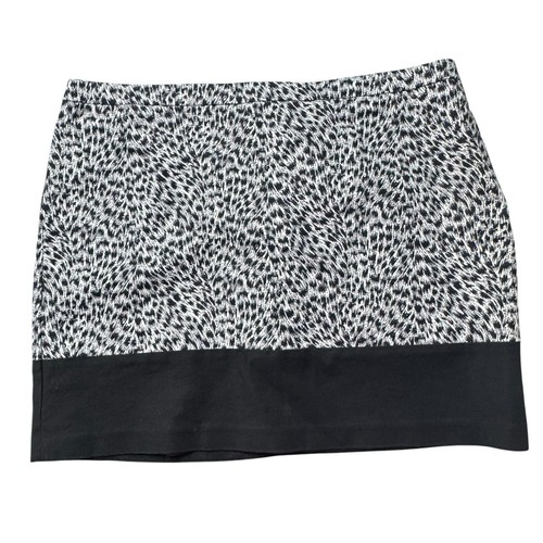 Micheal Kor Damen 14 schwarz weiß Animal Print gerade Bleistift gefüttert L Rock - Bild 3 von 8