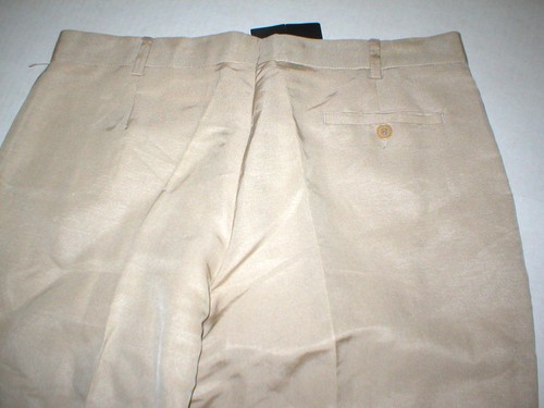 New NWT Womens Designer Calvin Klein Collection Pants 10 46 Italy Beige Tan Tall - Picture 6 of 8