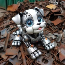 Robot Puppy Digital Image Photo Wallpaper Desktop AI Art Sample DigitalDelivery