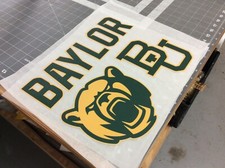 Baylor Bears BU Wording with Logo Ready Press 12"x 10.5" DTF Heat Transfer Sheet