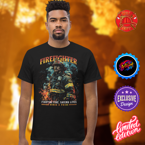 Feuerwehrhelden Shirt Herren Brave Firefighter T-Shirt Leben retten Ehre Stolz Geschenk " - Bild 2 von 84