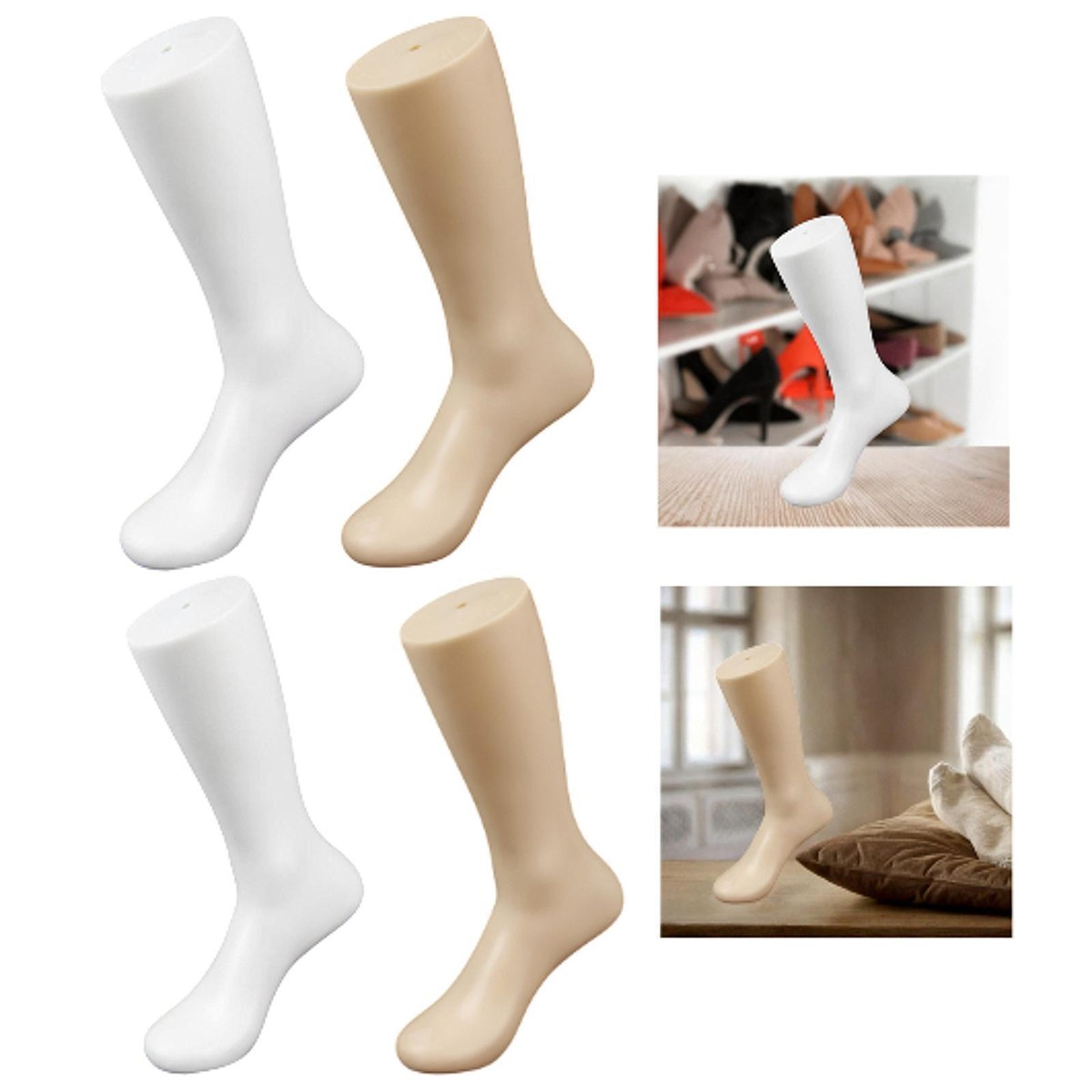 2pcs Mannequin Foot Display, Ankle Bracelet Display Shoe Sock Model