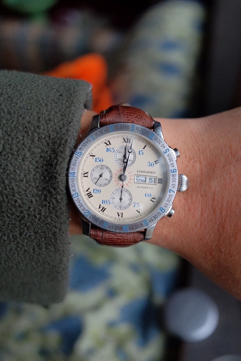 Longines lindbergh hour angle chronograph deals