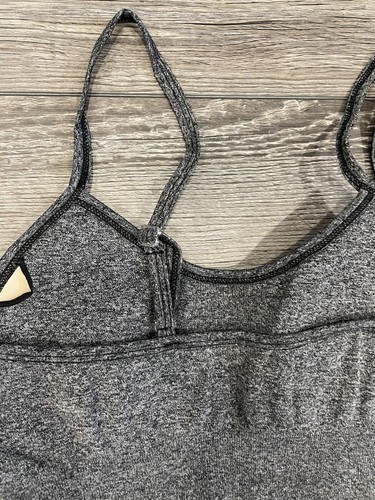 NWT Grey Seamless Workout Set-Spaghetti Strap Sports Bra & High-Waisted Shorts - Picture 5 of 5