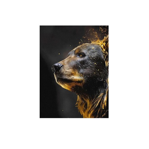 Golden Bull Bear Kunst Gemälde Druck Wandbild Deko Leinwand Poster - Bild 9 von 9