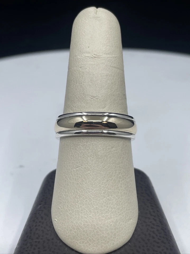 Anillo de boda James Avery simplicidad de dos tonos tamaño 9,5 en oro de 14 k y ley