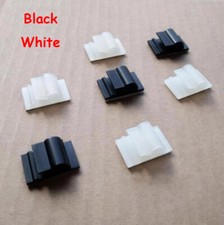 WCL-3 White Black Cable Clips Electrical Wire Fixed Clamp Self Adhesive Sticker