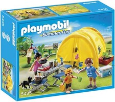 Playmobil 5435 Family Camping Trip Summer Fun Yelow Tent with Figures Camp NEW