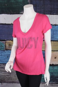 Juicy-Couture-Large-L-Pink-Cotton-Modal-Bling-Rhinestone-Embellished-T-Shirt-Tee