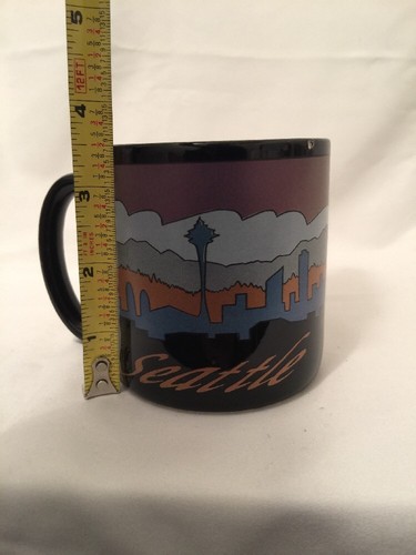 SEATTLE Cityscape Skyline Mug Black Purple/white/blue/orange 10oz? - Picture 8 of 9