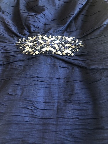 Eliza J Navy Blue Beaded Embellished Cocktail Party Dress Size 2 Sleeveless - Picture 20 of 21